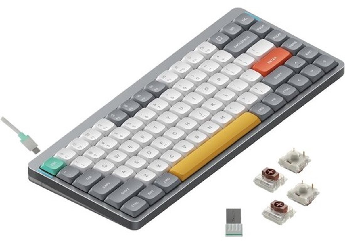 75% Mechanisch Toetsenbord Laag Profiel Draadloos QMK/VIA - Bluetooth & 2.4GHz - Compatibel met Windows/Mac
