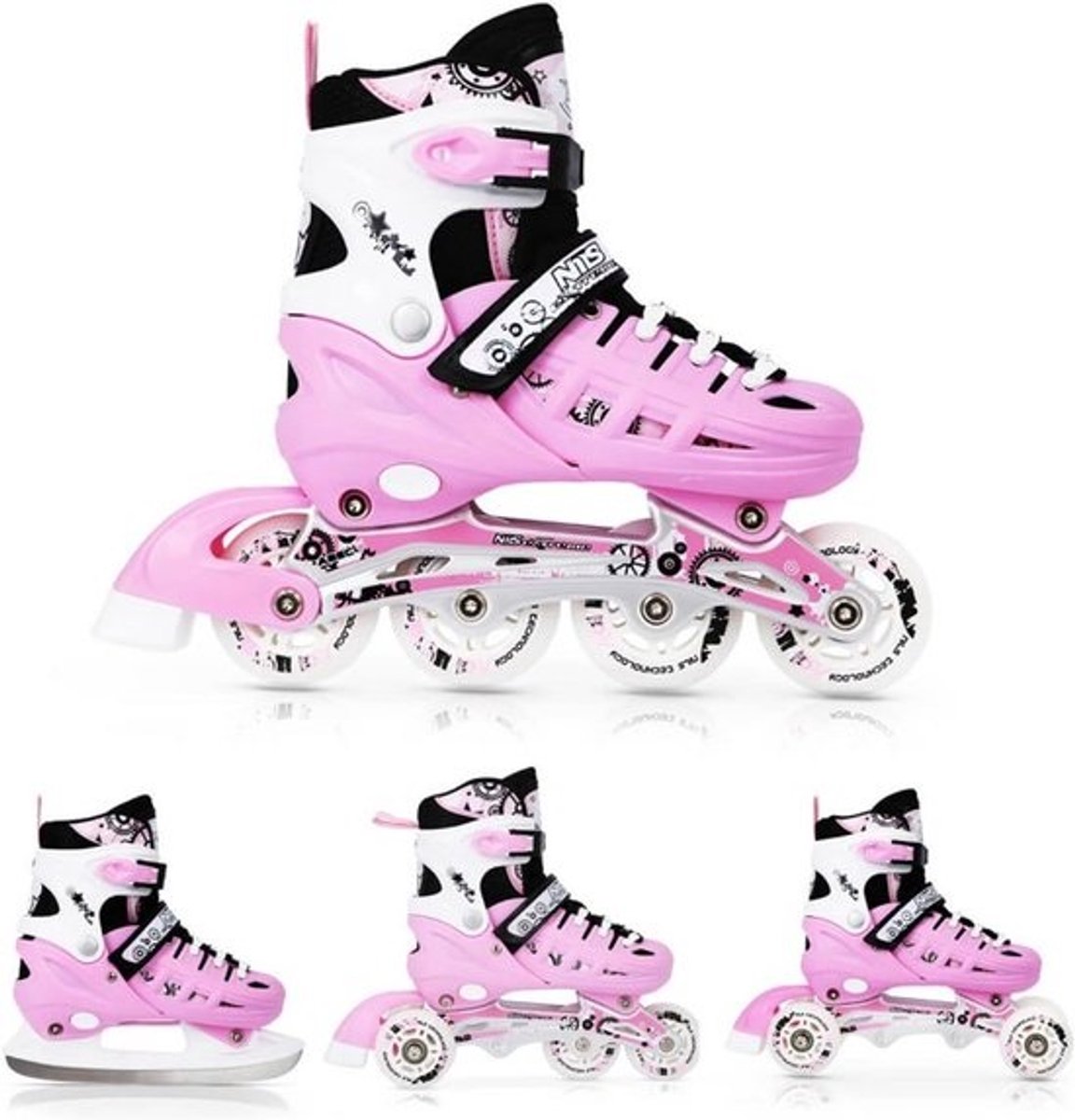 Verstelbare 4-in-1 Inline Skates voor Jongens en Meisjes - Rolschaatsen en Schaatsen