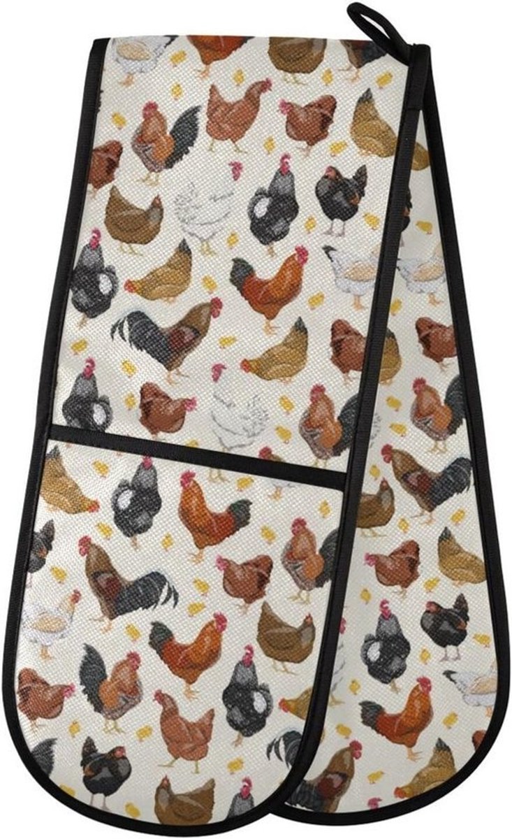 Hittebestendige Dubbele Ovenhandschoen voor BBQ en Koken