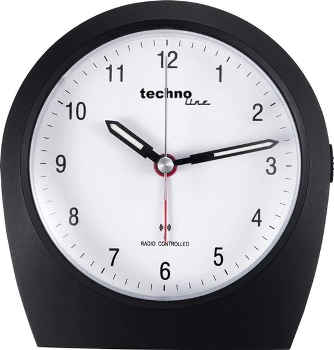 Radiogestuurde Wekker - Analoge Klok - Tijd Bijhouden - Automatische Tijdinstelling - 11 x 11.5 cm - Zwart
