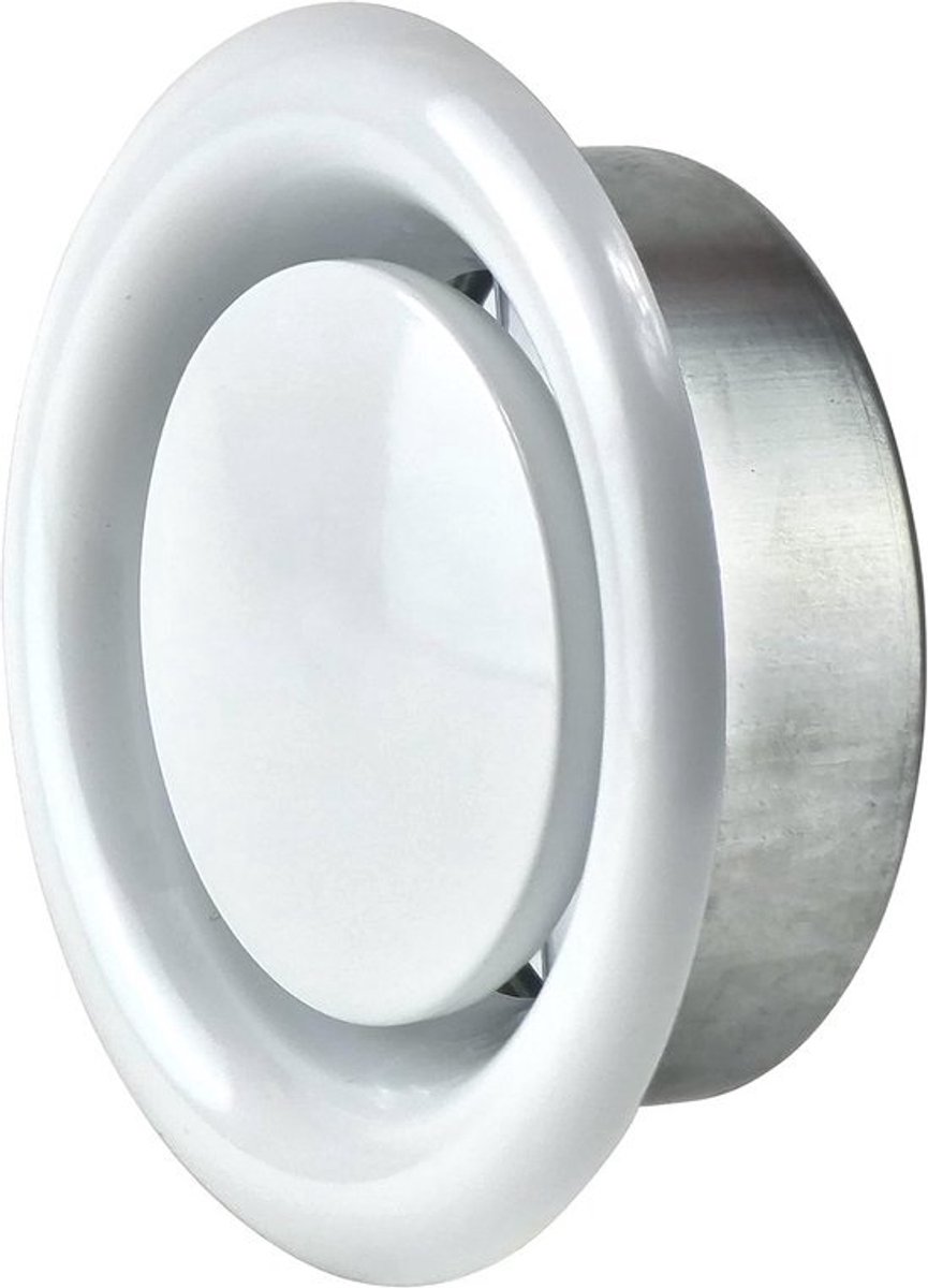 Rond Metalen Ventilatieventiel Ø125mm - Regelbaar Uitblaasrooster voor Wand en Plafond