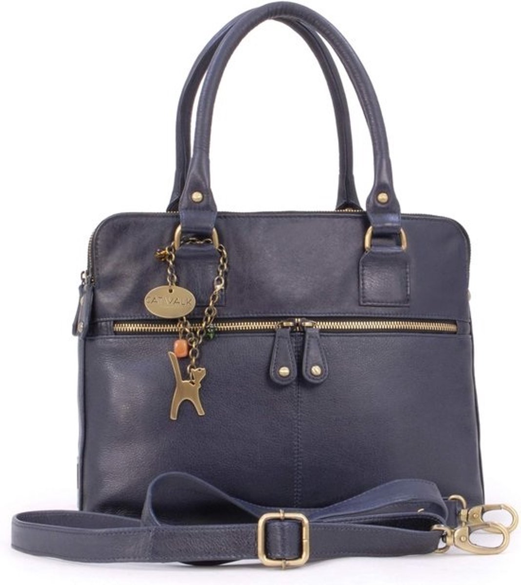 Dames Leren Schoudertas Vintage Tote met Afneembare Band - Crossbody Mogelijk