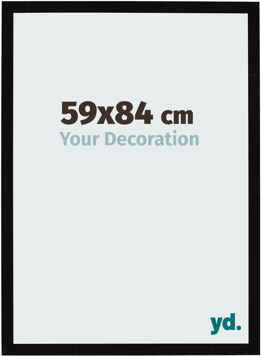 Your Decoration - Fotolijst 59x84 cm - MDF - Zwart Hoogglans - Bologna