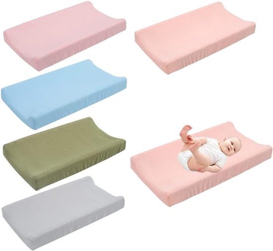 Zachte en Ademende Aankleedkussenhoes voor Baby Jongens en Meisjes - Universele Pasvorm — afbeelding 3
