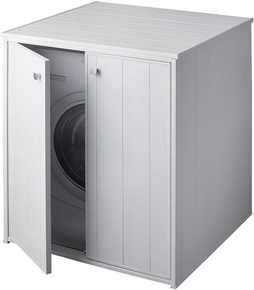 XXL Wasmachinekast Wit - Vochtbestendig met 2 Deuren - Binnen & Buiten Gebruik