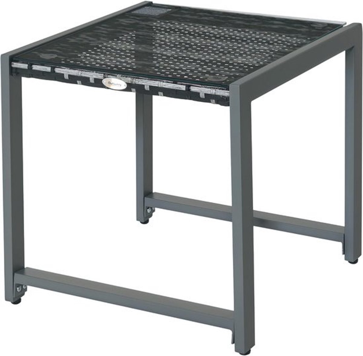 Compacte tuintafel met gehard glas en polyrotan - Perfect voor balkon, tuin of terras