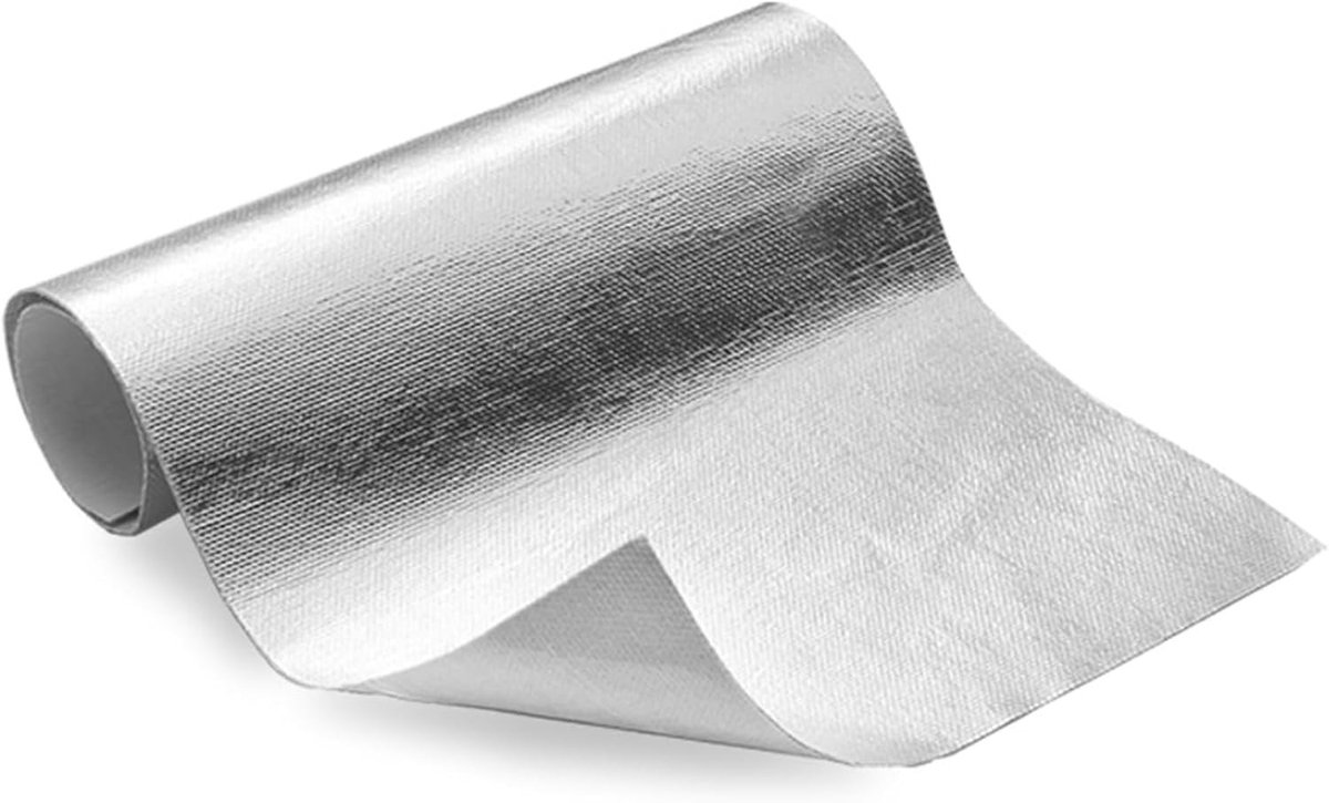 Aluminized Warmtebeschermingsmat 30 x 100 cm - Zelfklevend, Vezelglas, Reflecterende Isolatie, 2 mm Dikte, Hittebestendige Mat voor Veiligheid en Bescherming