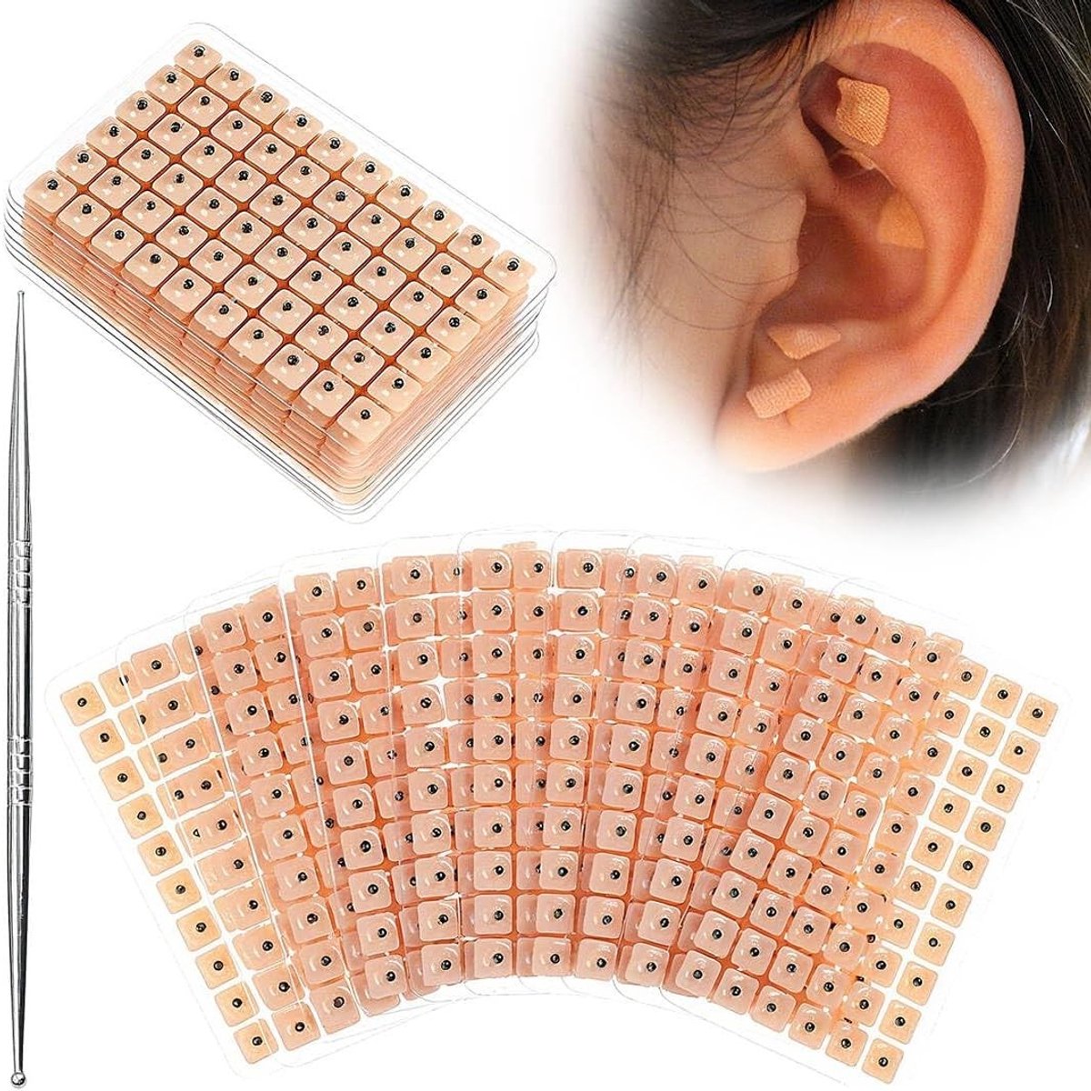 Refill Pack van 600 Oordopjes voor Acupunctuur en Auriculotherapie - Disposable Plakzaadjes voor Oormassage en Stressverlichting