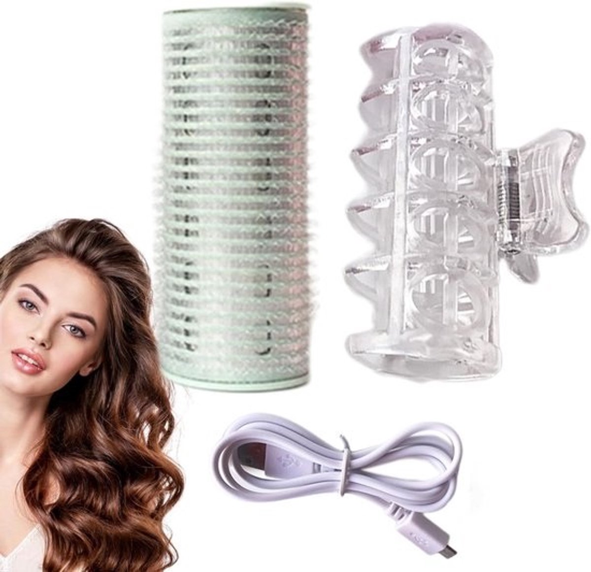 Haarkruller Keramisch - Warme Roller - Haar Styling - USB Verwarmd - 8.5 Cm