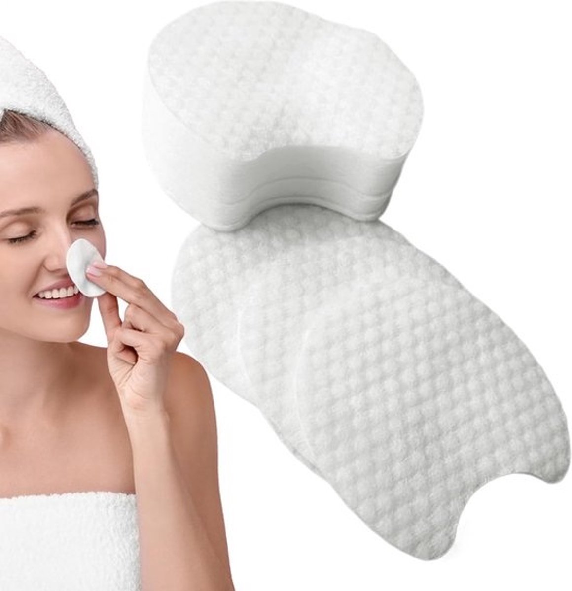 Make-up Remover Pads - Katoenen Rondjes - Gezichtsreiniging - Herbruikbaar Zacht Materiaal - 18x18x5cm