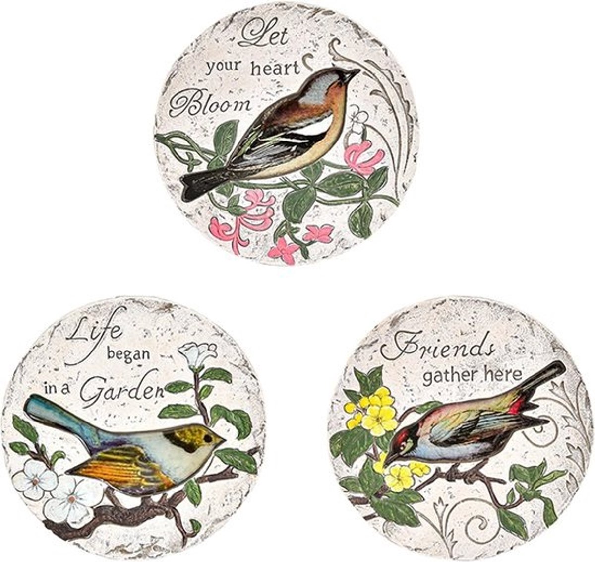 Tuin Stapstenen - Wandelpad Tegels - Tuin Decoratie - Vogelpatroon Ontwerp - 3 Stuks 26cm