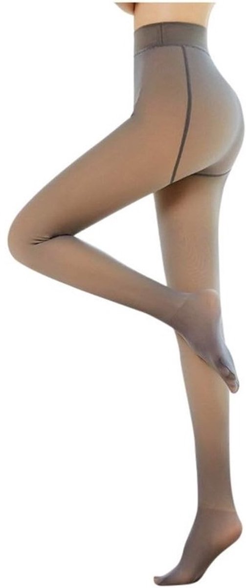 Fleece Panty - Warme Kousen - Dagelijks Gebruik - Zachte Fleece Voering - One Size - Grijs