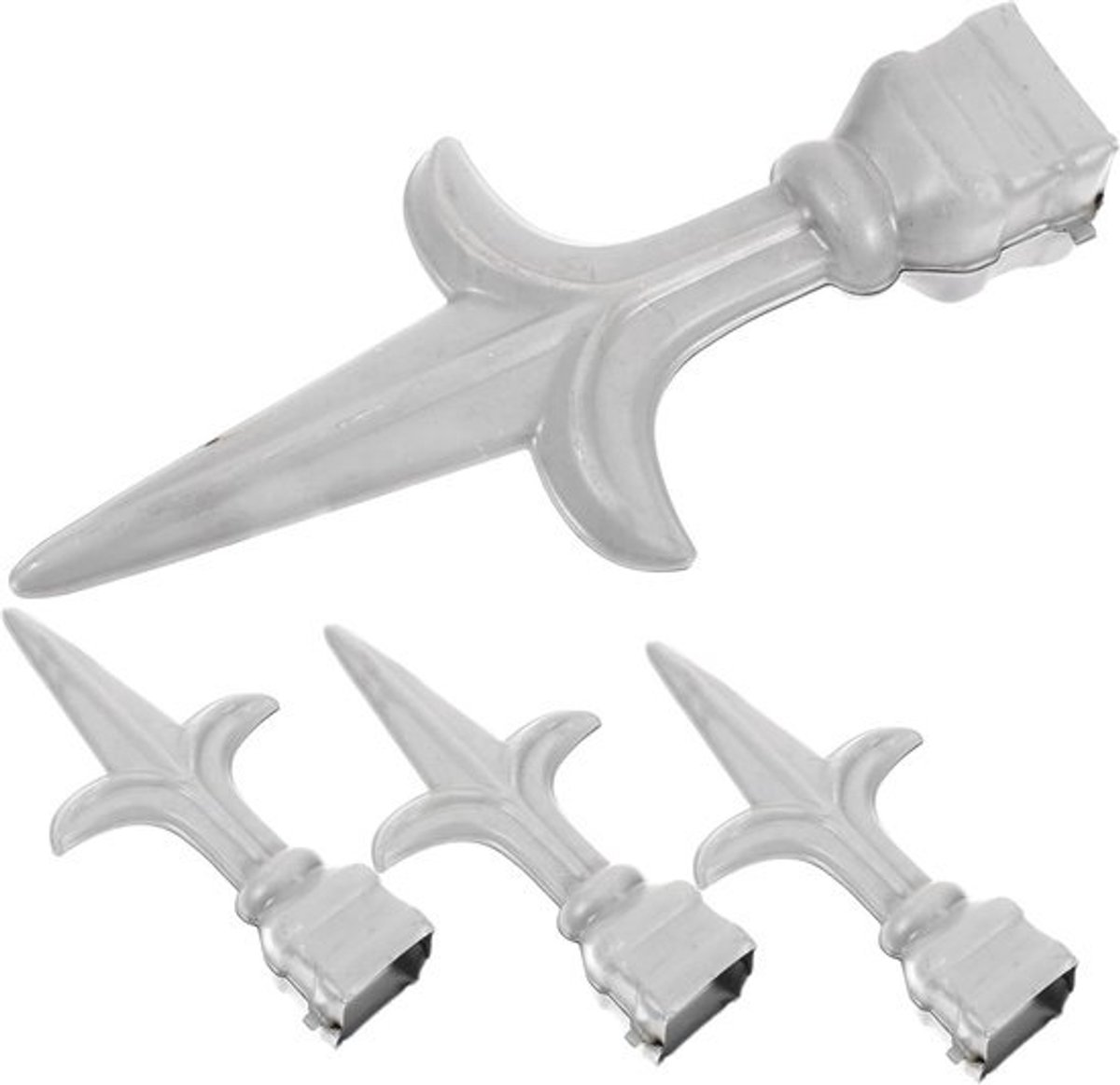 Hek Versiering - Decoratie Punten - Tuin Beveiliging - Lasbaar IJzer - 18.5x8.5x3.2cm - Zilver