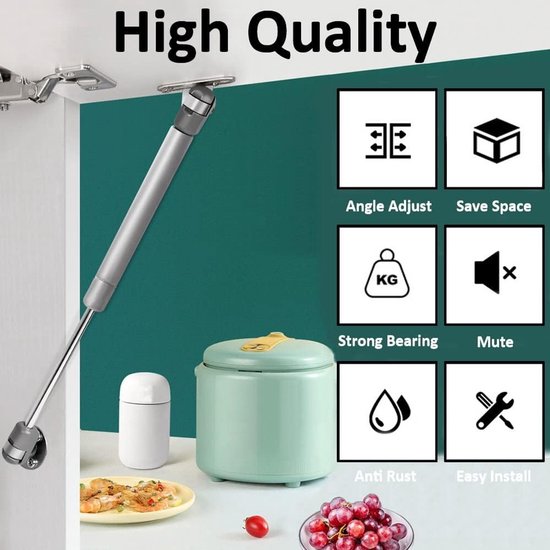 Set van 4 Gasveren 100N voor Deuren, Dempers en Keukenondersteuning, Pneumatische Kasten en Hengen, Ideaal voor Meubels en Keukeninrichting — afbeelding 5