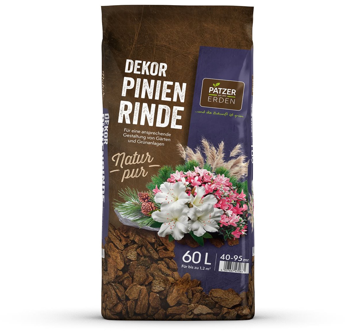 PATZER NATUR PUR Decor-Pijnboombast 40-95 mm / extra grof - 60 liter