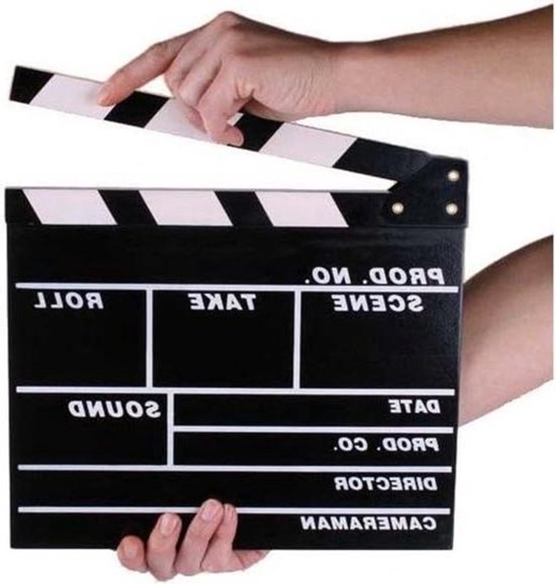 Filmklap - Regisseursklapper Bioscoopklap - Scènes Maken - Traditioneel Klapdesign - 27 x 30 cm - Houtkleur