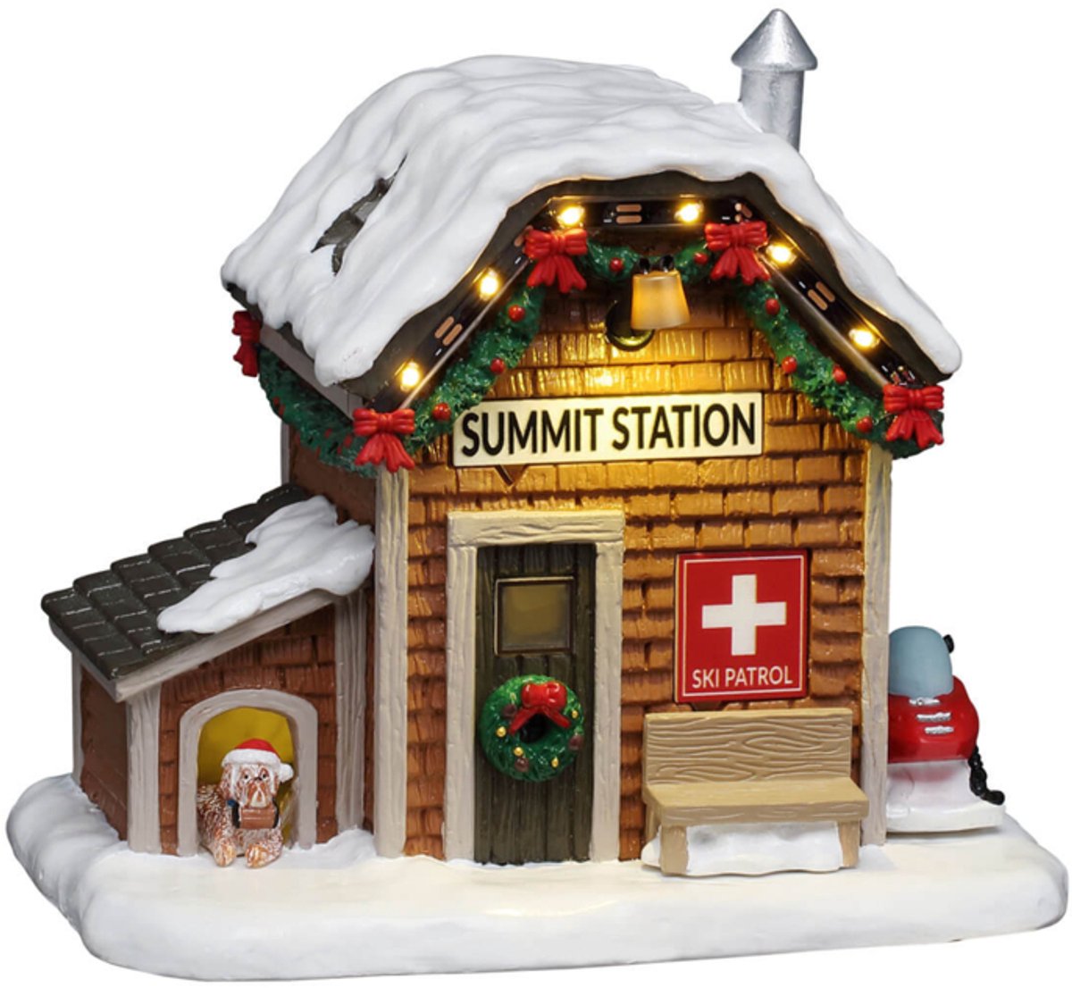 Lemax - Ski Patrol Summit Station - Met Licht