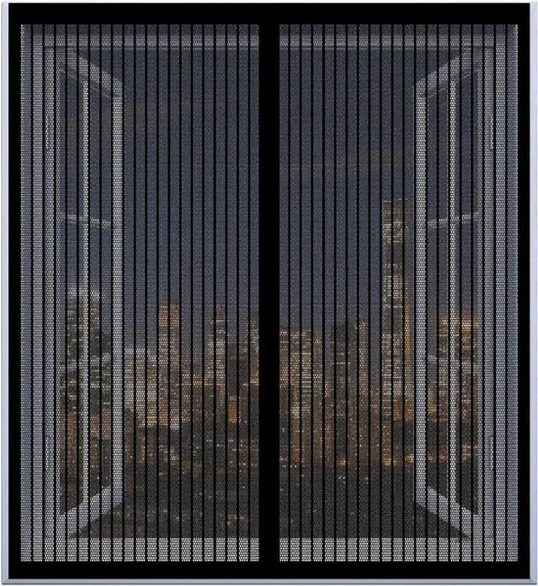 Magnetisch Raamscherm - Hor Vliegengordijn - Insecten Buiten Houden - Automatisch Sluitend - 95 x 70 cm - Zwart