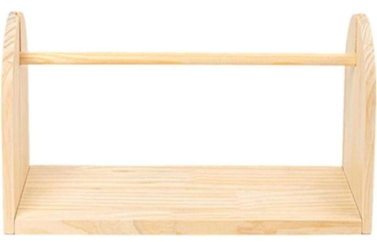 Draadrek Hout - Lint Organizer - Naaigaren Opbergen - Massief Hout - 25 x 12 x 15 cm - Houtkleur