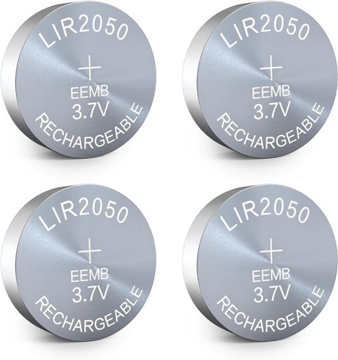 4x Oplaadbare Knoopcelbatterij 3.7V Lithium-ion voor Oortjes, Horloges en Kleine Apparaten