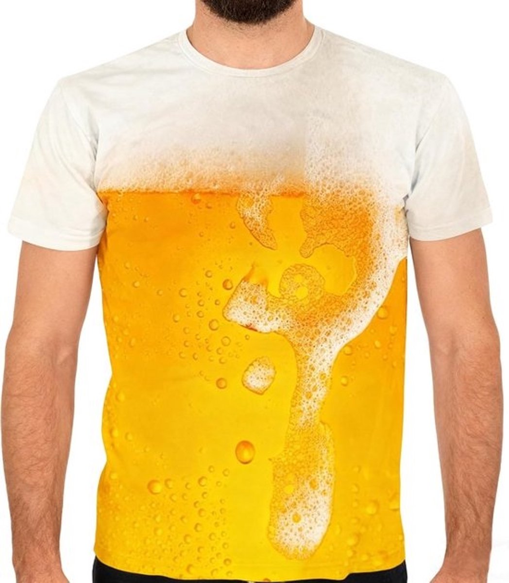 Grappig Bier T-shirt 3D Print Korte Mouwen Unisex Casual Shirt