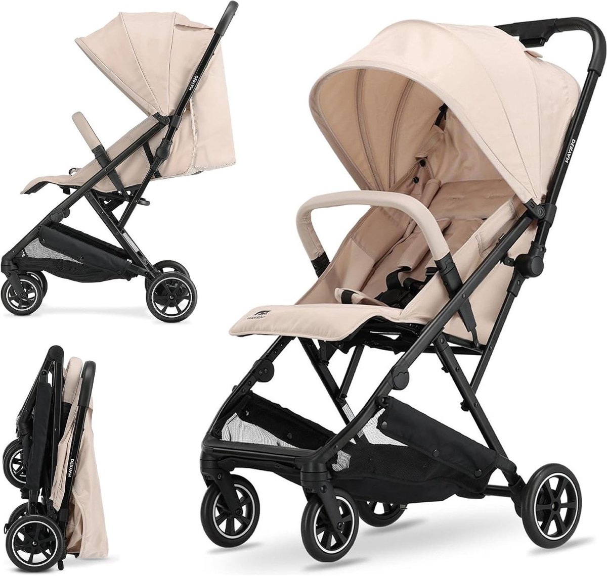 Kinderwagen - Reisbuggy - Onderweg - Inklapbaar met één hand - 7 kg - Taupe