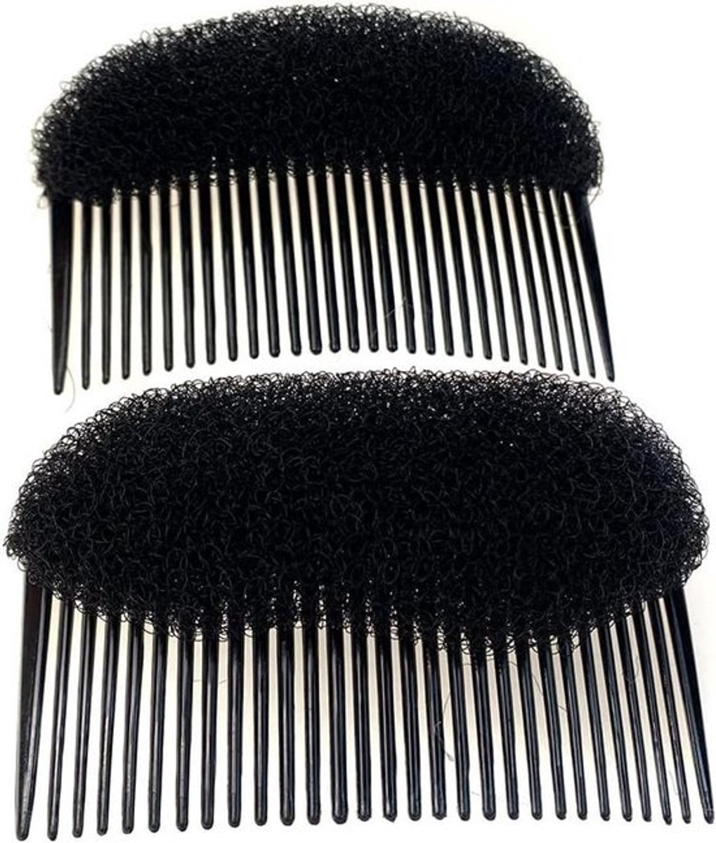 2 Stuks Haarvolume Inserts Set - Haarkam voor Volume & Kapsels - Zwart