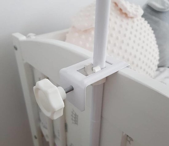 Muggennet Houder - Baldakijn Standaard - Babykamer Inrichten - Verstelbare Montage - 70 cm Hoogte - Wit — afbeelding 4