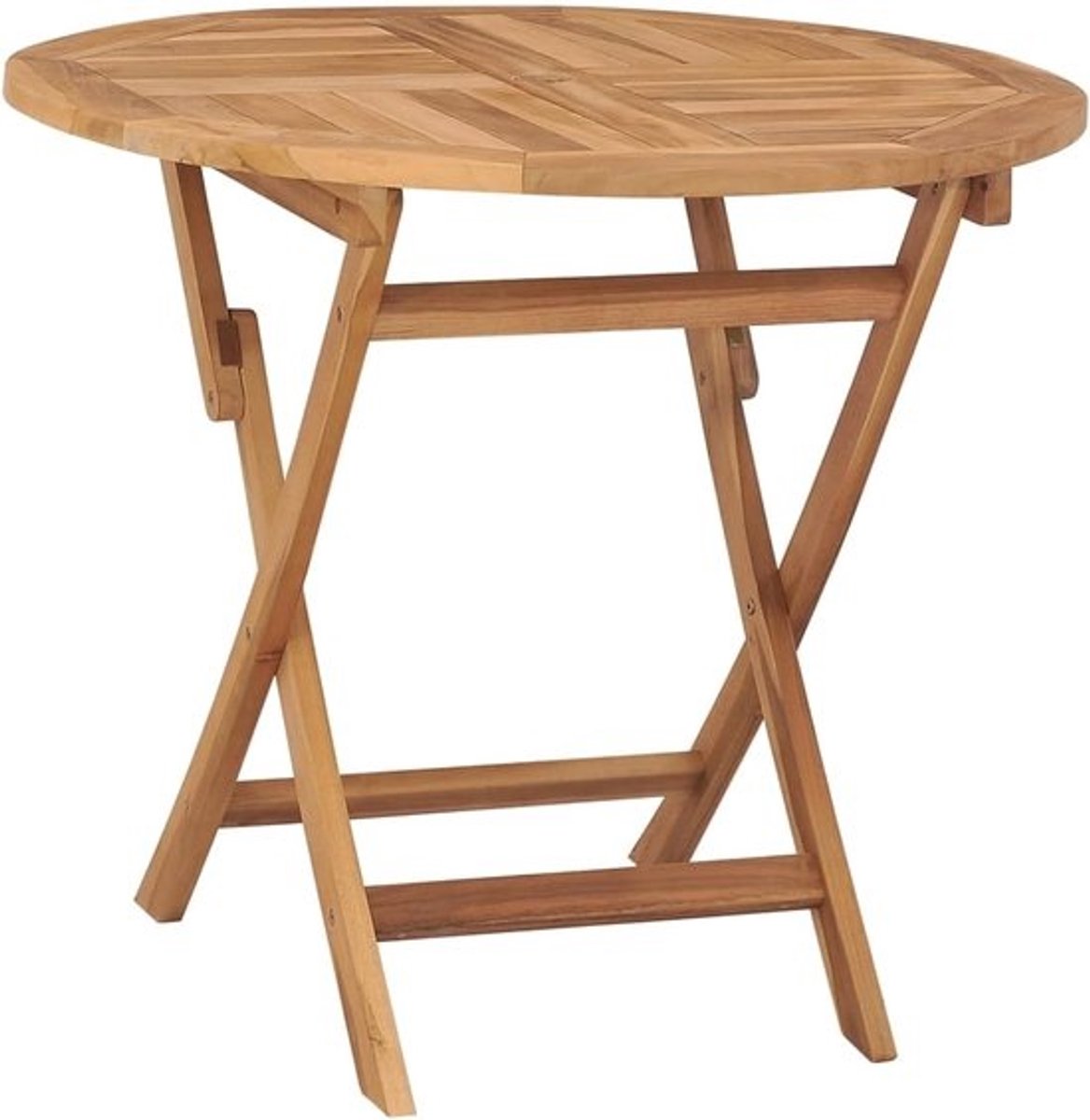 Ronde Tuin Eettafel - Buiten Tafel Klaptafel - Buiten Eten - Duurzaam Teakhout - 85 cm Diameter - Bruin