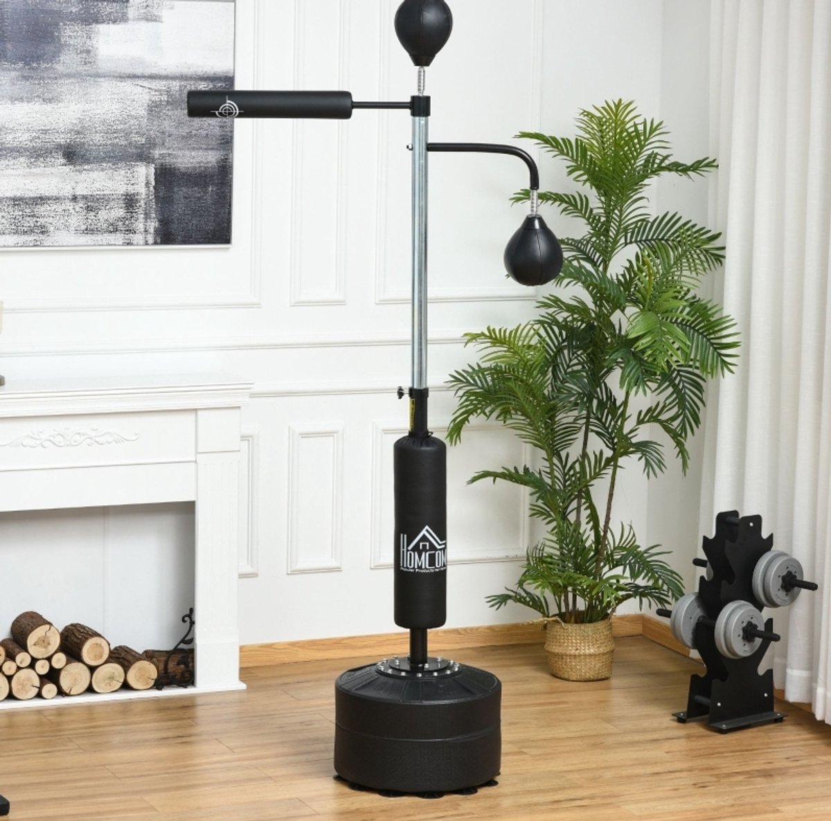 MODFU - Boksmachine - 3-In-1 - Verstelbare Hoogte 160-230 Cm - Zwart - Staal