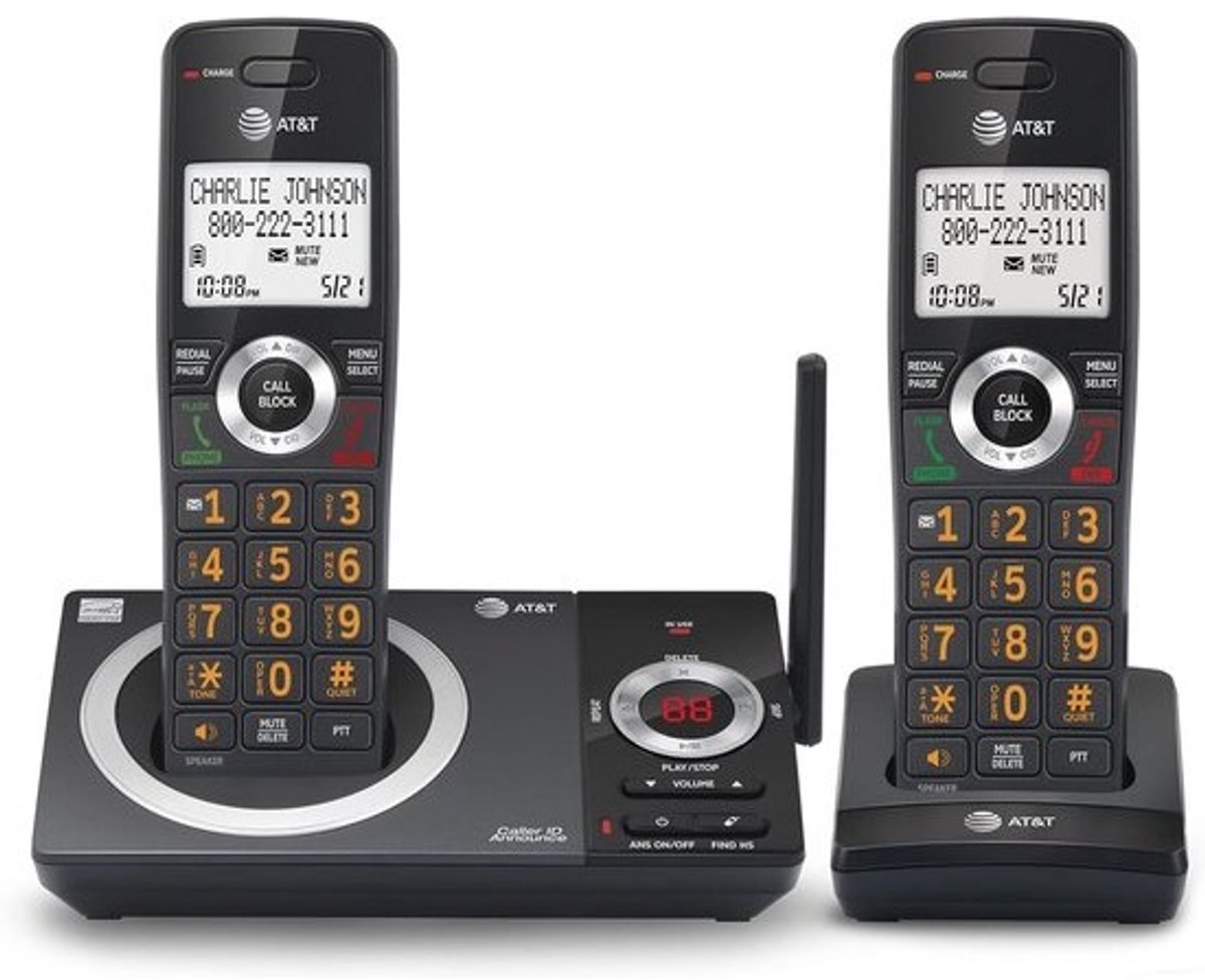 Draadloze Telefoon - Vaste Lijn - Thuiscommunicatie - Beller Aankondiging - 2 Handsets - Zwart