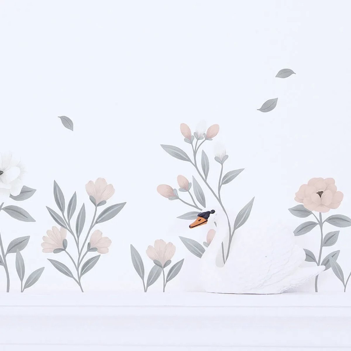 Lilipinso muursticker A3 delicate bloemen roze wit