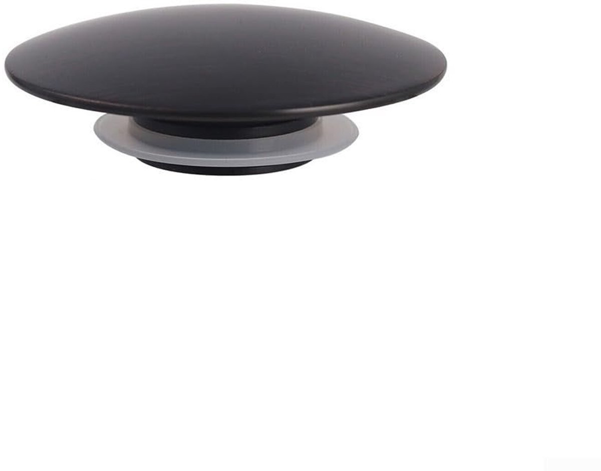 Wastafel Afvoerplug - Drukknop met Klik-schroefdraad M8 - Voor Badkamer en Keuken - Matzwart - 66 mm