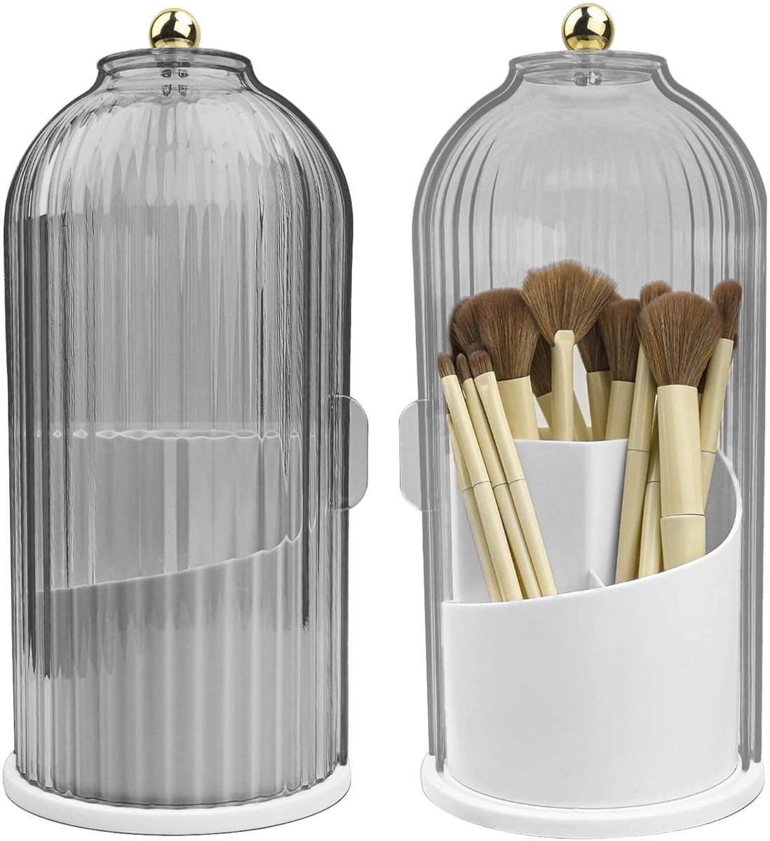 Make-up Kwastenhouder - Draaibaar - Met Stofdicht Deksel - Cosmetica Organizer voor Kaptafel