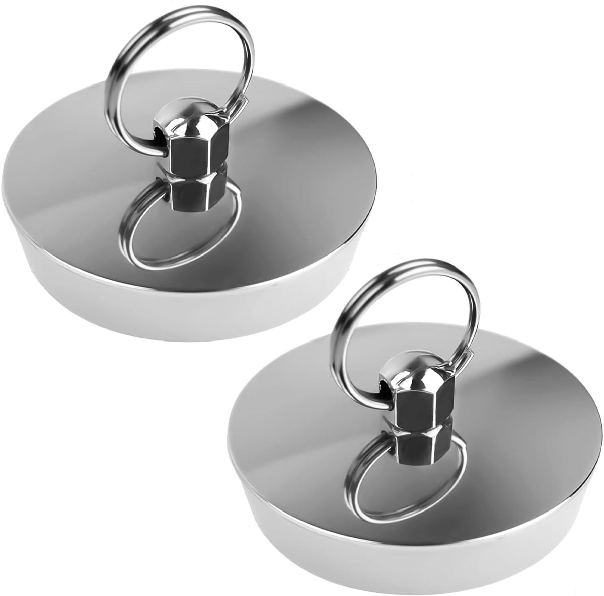 Afvoerstop - 2 stuks - voor badkuip en wasbak - 42-46 mm