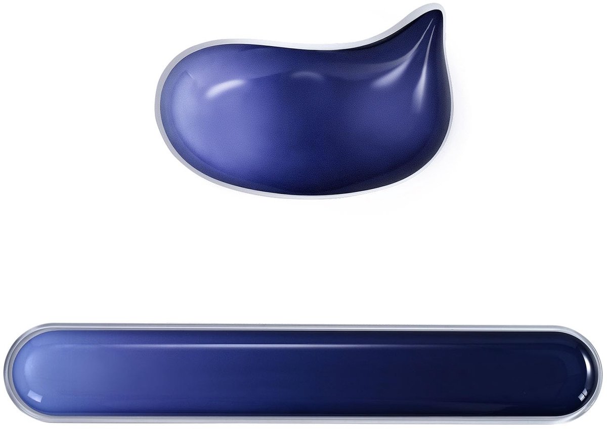 Ergonomisch Muismat & Toetsenbord Polssteun Set - Met Gel Polssteun - Antislip PU-basis - Voor Gaming - Pijnverlichting - Laptop & PC - Blauw