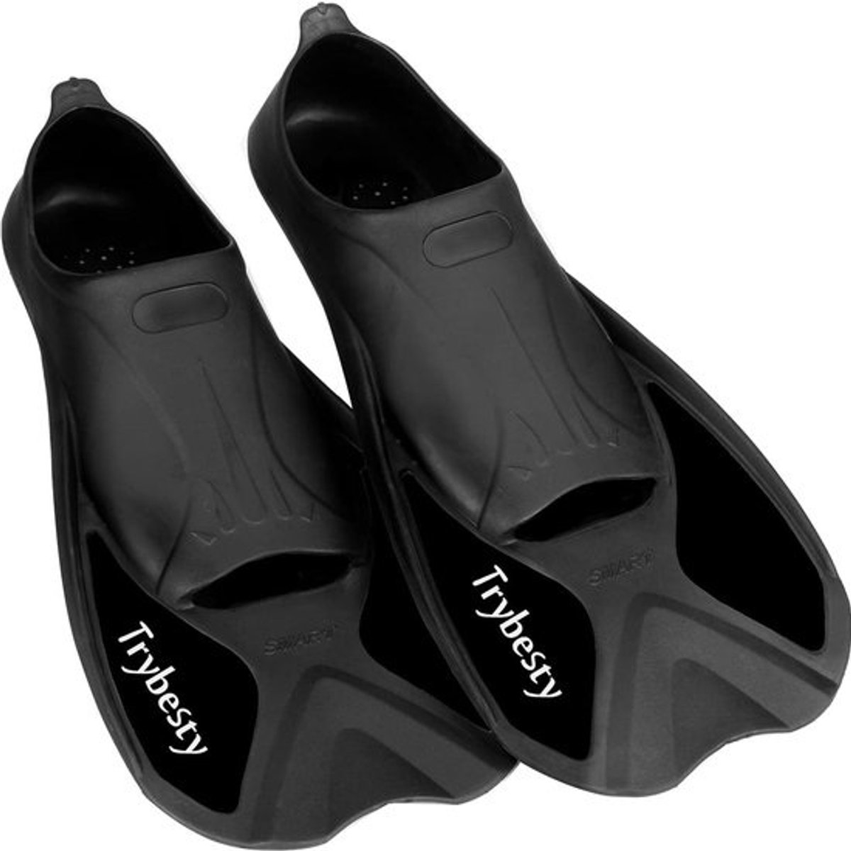 Zwemvinnen Korte Flippers - Snorkelvinnen Reisvinnen - Snorkelen Duiken Zwemmen - Lichtgewicht Flexibel Materiaal - Maat S tot XL - Zwart