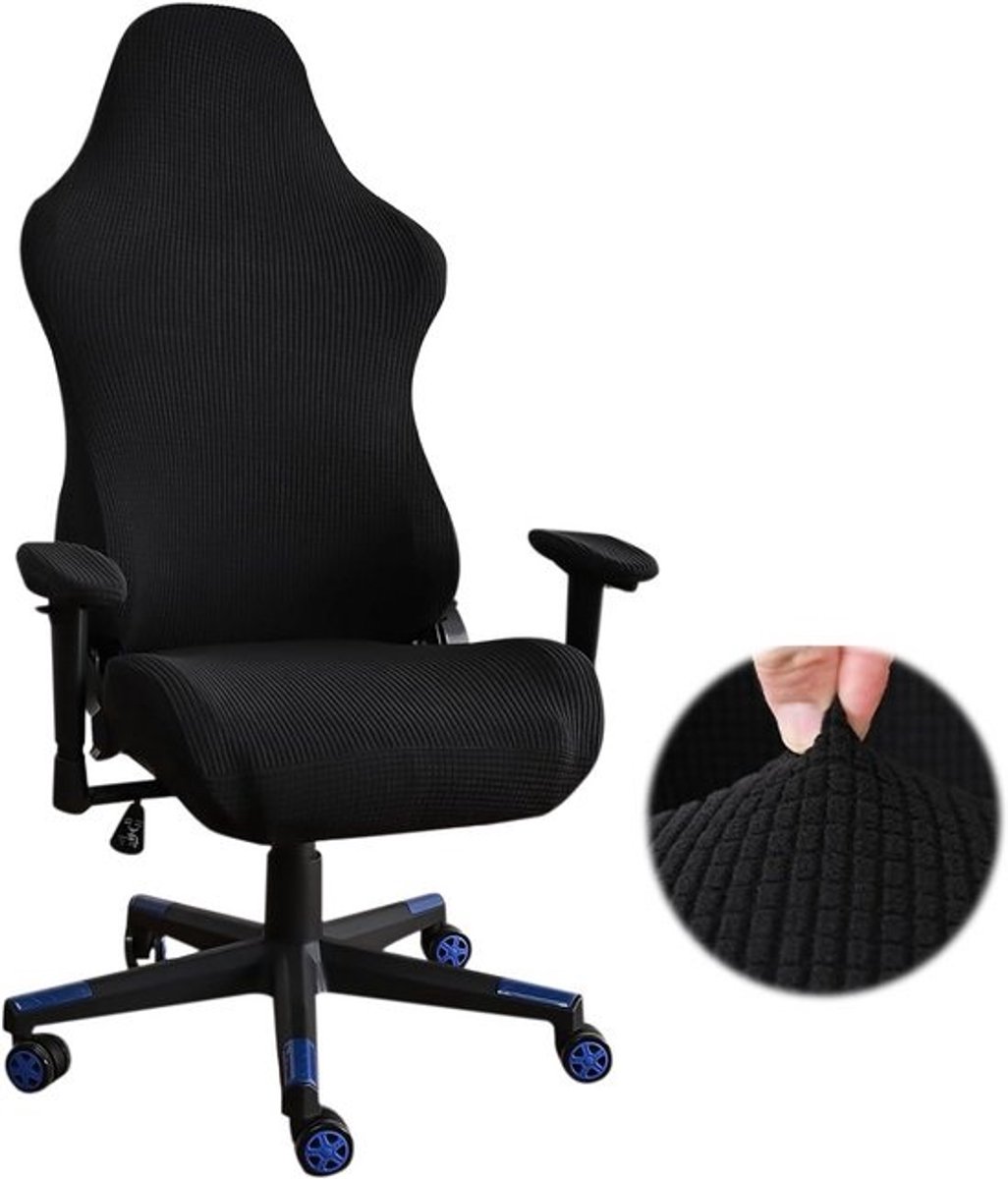 Stretch Gaming Stoel Cover - Elastische Stoelbekleding voor Kantoor en Gaming Stoel - Zwarte Race Style Cover