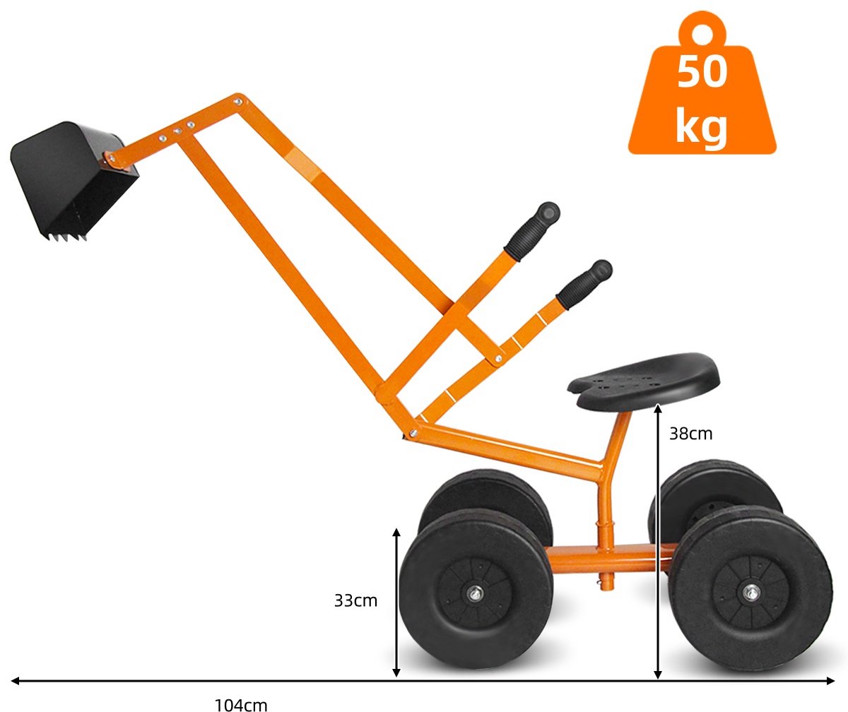 SureDeal® - Rijdend speelgoed - Graafmachine Draaibaar Graafmachine - Schep - Wielen Graafmachine - Kinderen Vanaf Jaar - 56x35x104 cm - Oranje