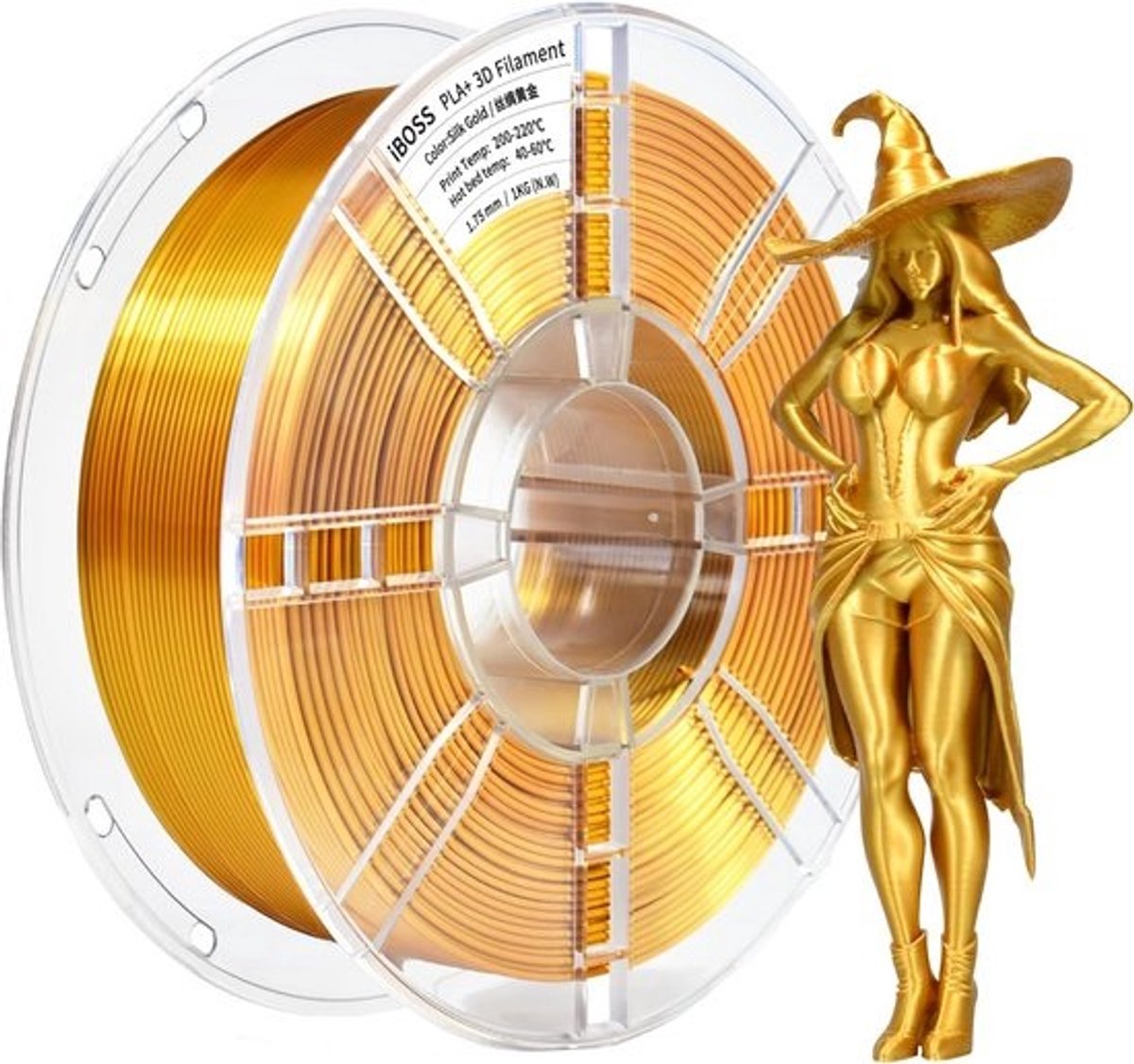 PLA+ Zijde Filament 1.75mm Goud Kleur - Sterk 3D Printer Materiaal 1KG