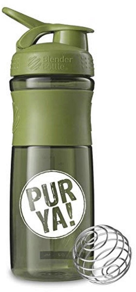 Sport Shakebeker met Blenderbal - 760 ml, Groen/Wit