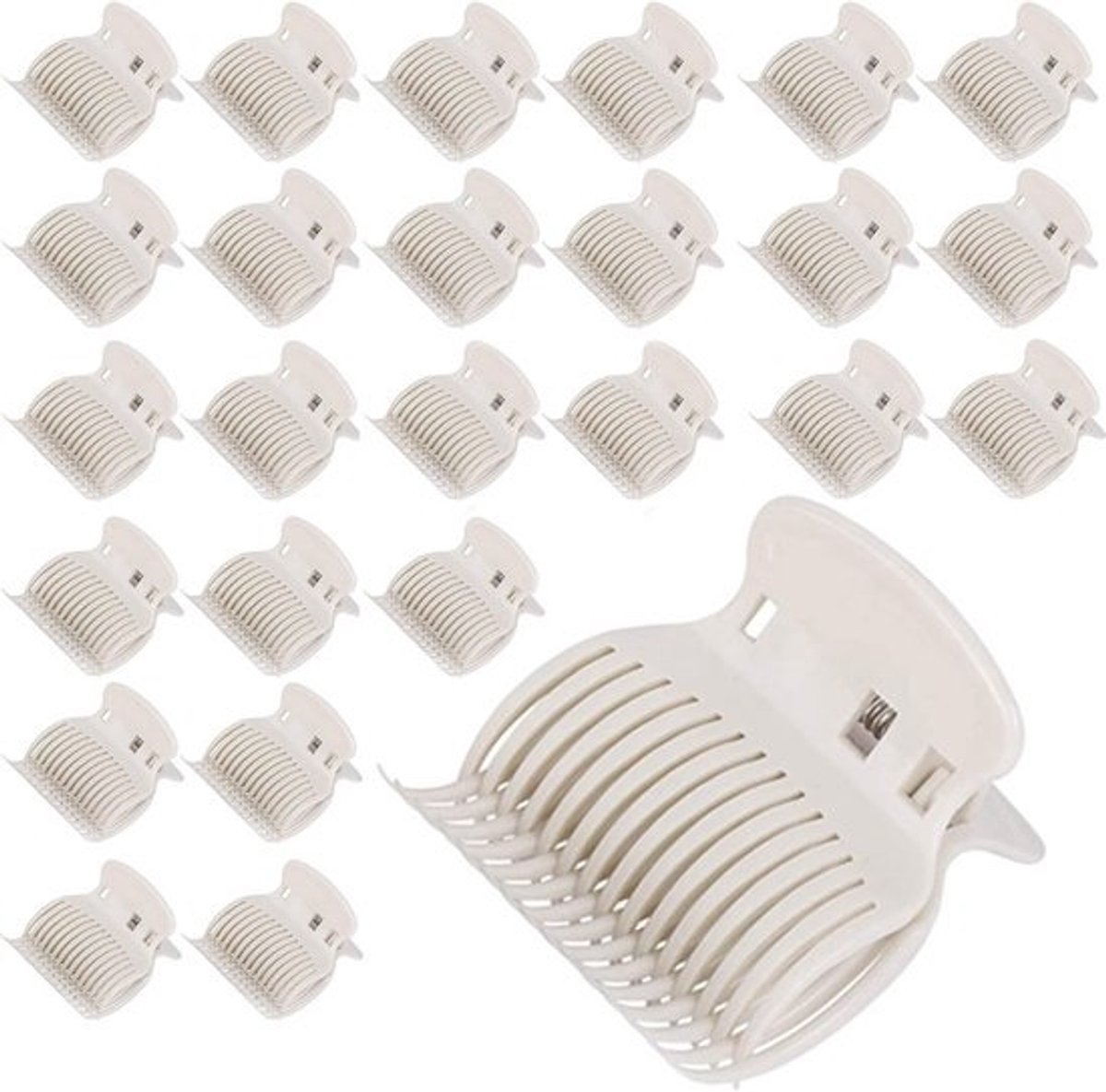 Haarclips - Krulroller Clips - Haar Styling - Hittebestendig Plastic - 24 Stuks - Wit