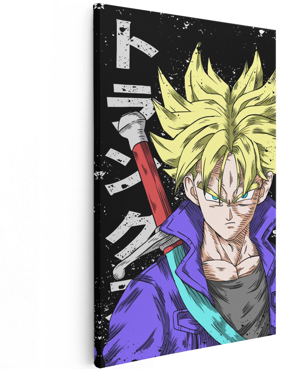 Artaza Canvas Schilderij Trunks - 120x180 cm - Groot - Wanddecoratie Anime Dragon Ball - Muurdecoratie Jongenskamer - Decoratie Super Saiyan