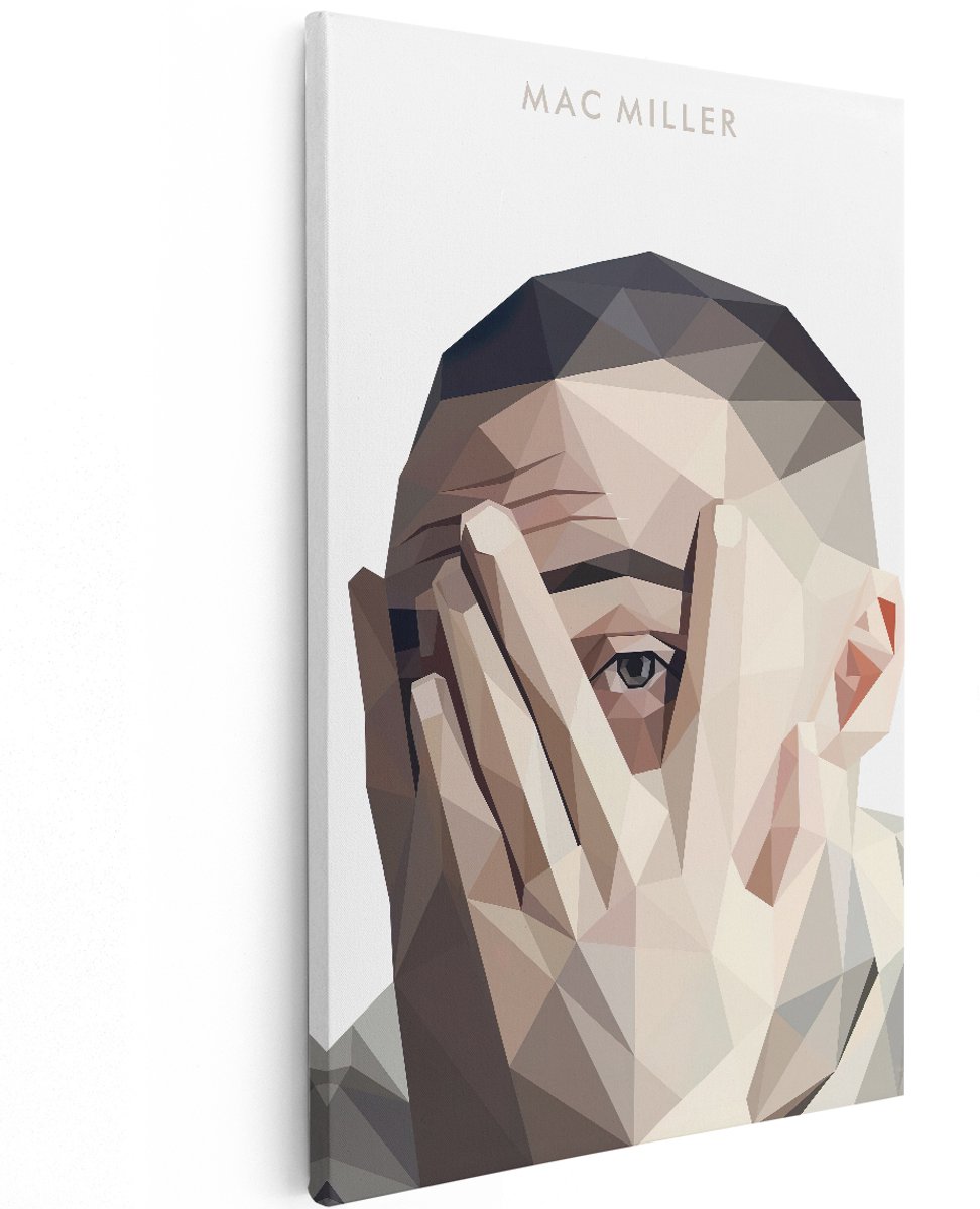 Artaza Canvas Schilderij Mac Miller in Geometrische Vormen - 120x180 cm - Groot - Muurdecoratie - Canvas Print