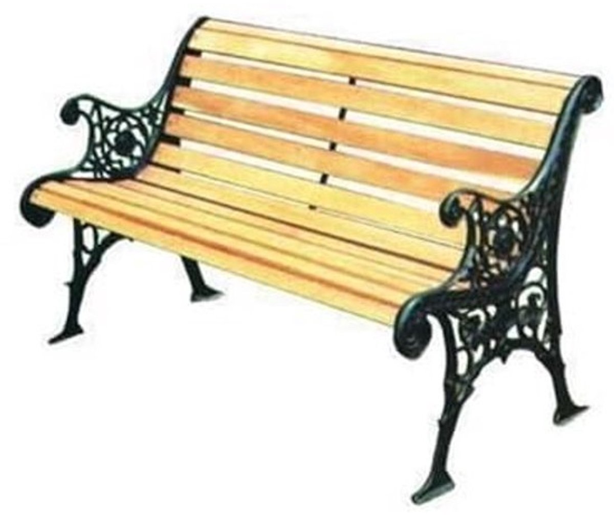 Gietijzeren Houten Zitbank 126x56x70 cm - Duurzaam en Stijlvol