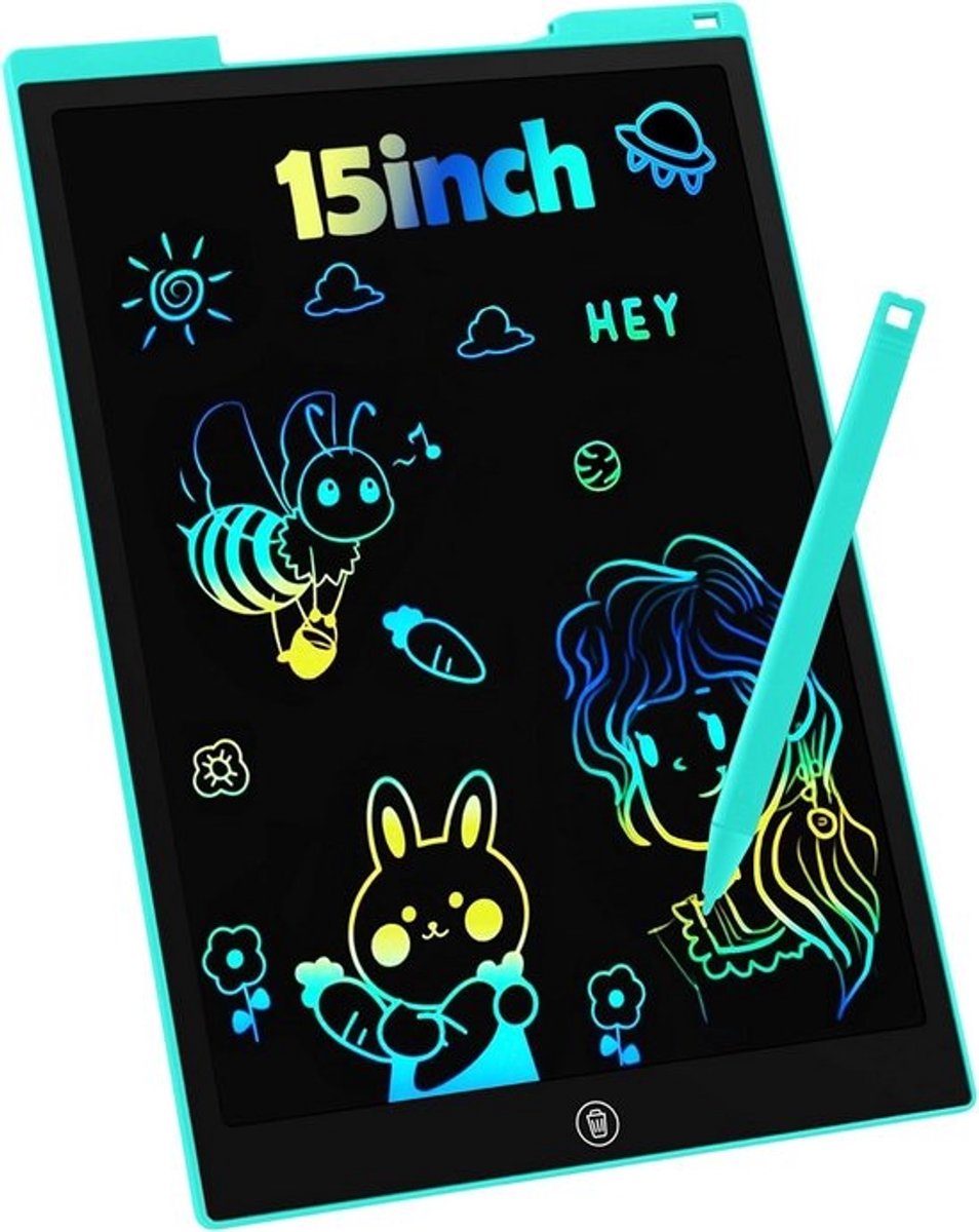 Groot Kleurrijk LCD Tekentablet voor Kinderen 16 Inch - Elektrisch Tekenbord voor Jongens en Meisjes Vanaf 3 Jaar