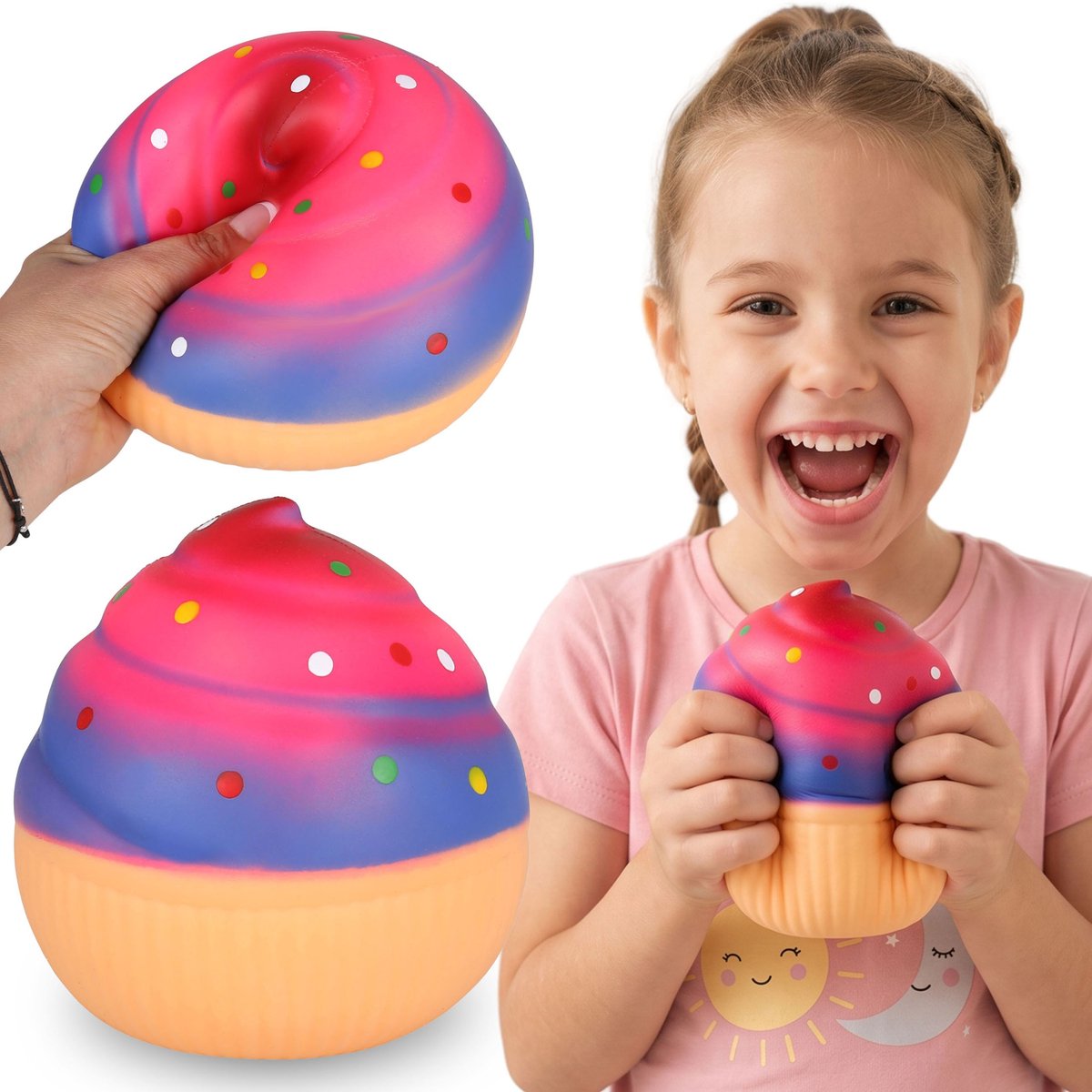 GROOT Antistress knijpspeeltje CUPCAKE, SQUISHY muffin XXL