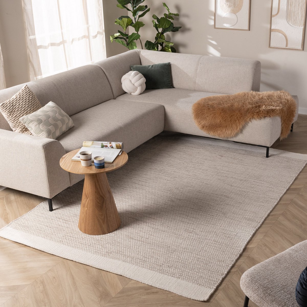 NATURL. Wollen vloerkleed - Bliss Beige Gemeleerd - 280x380cm