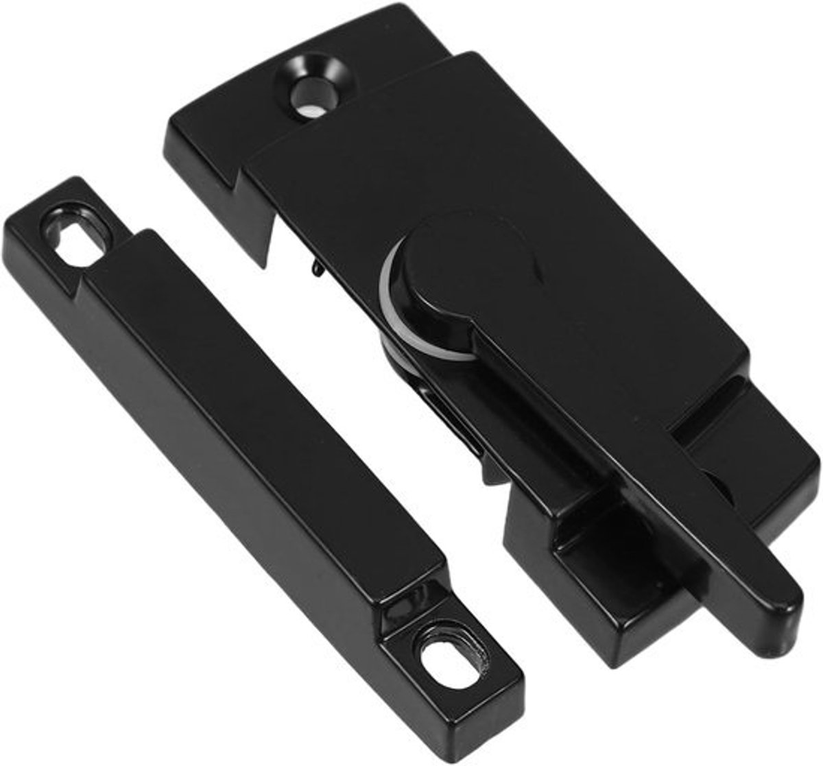 Halve Maan Slot - Raamgrendel Schuifdeur - Veilig Ramen Sluiten - Stevige Zinklegering - 7.5x2.5x1.5cm - Zwart