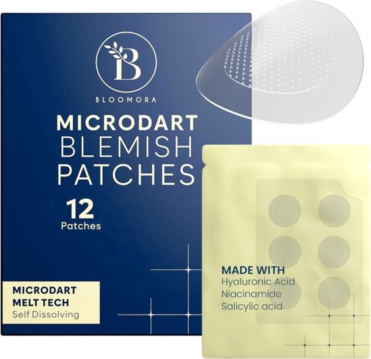 Puistjespleisters - Microdart Pleisters - Vroege Puistjes Behandelen - Met Niacinamide Hyaluronzuur - 15 x 12 x 1 cm